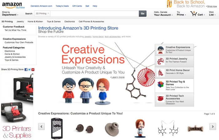 impresión en 3D de Amazon