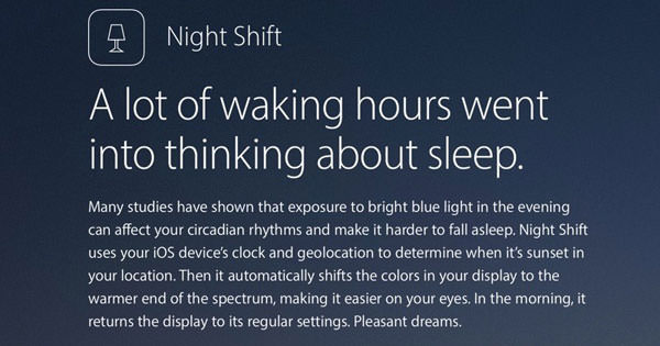 Night Shift on iOS