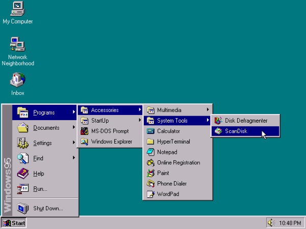 Windows 95 Startup Menu