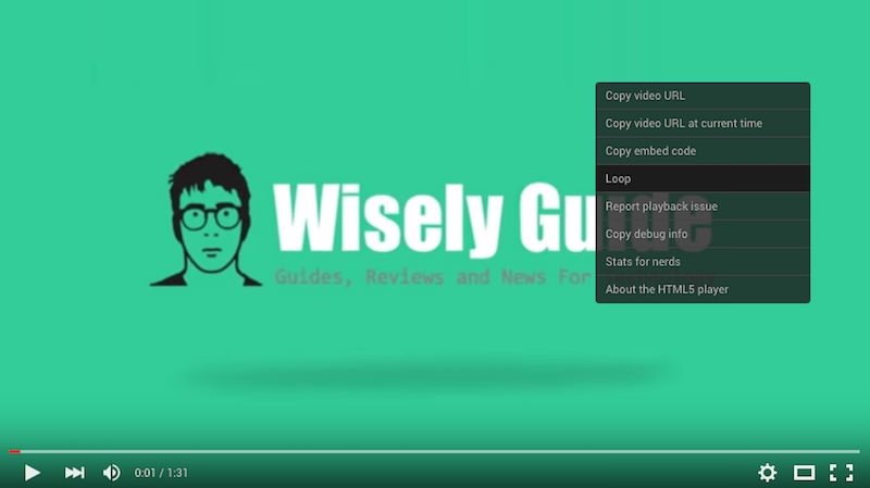 Youtube Loop Menu Dropdown Menu
