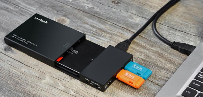 Inateck All-in-one 3 Ports USB 3.0 Hub and Disk Enclosure Case