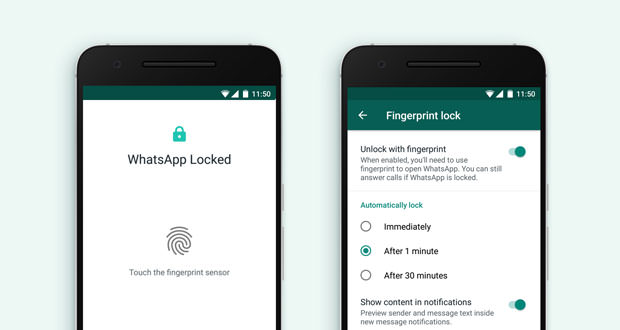 WhatsApp Fingerprint Lock